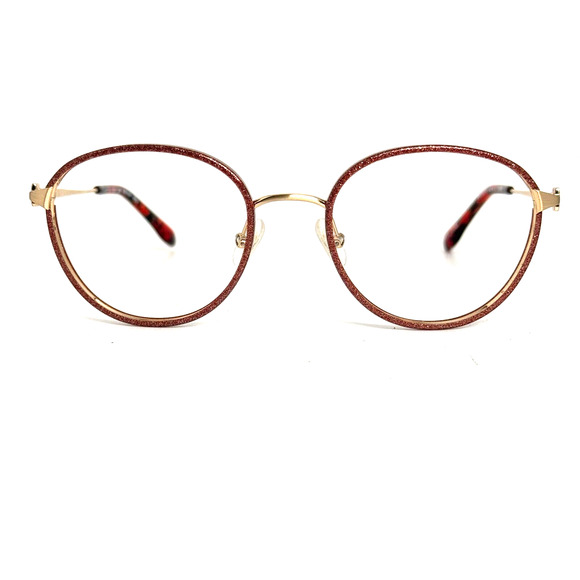 BCBGMAXAZRIA Eyeglasses Frames ADELINA Red Sparkly Round 49-18-135 H16735 - Picture 1 of 7